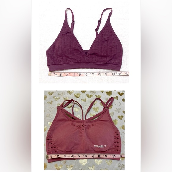 GymShark Pink Victoria Secret Set of Two Wireless Bras Size Small Women Sports - Picture 1 of 9
